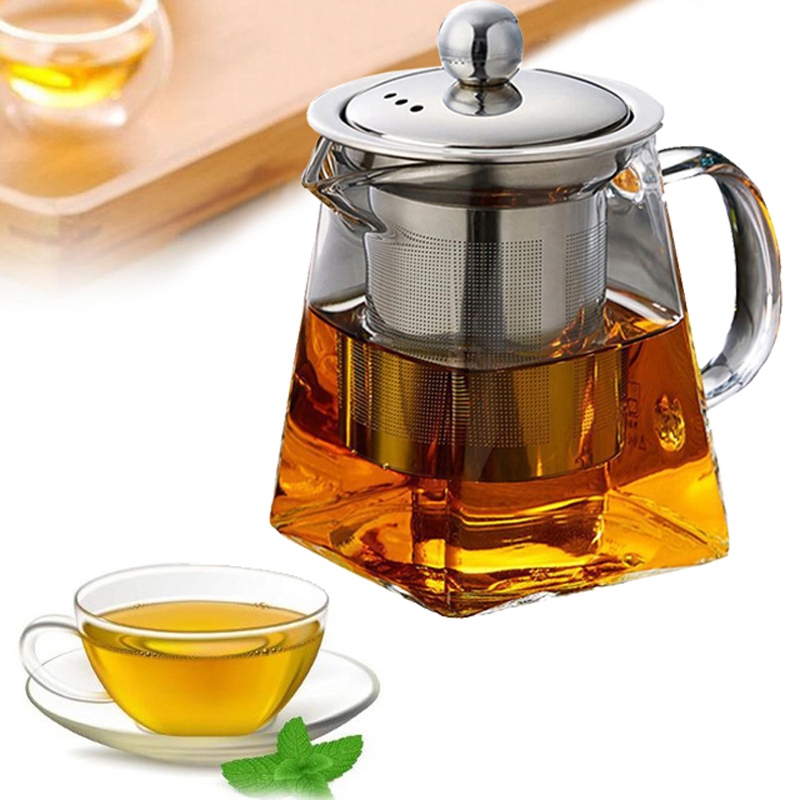 Heat Resistant Glass teapot with Stainless Steel