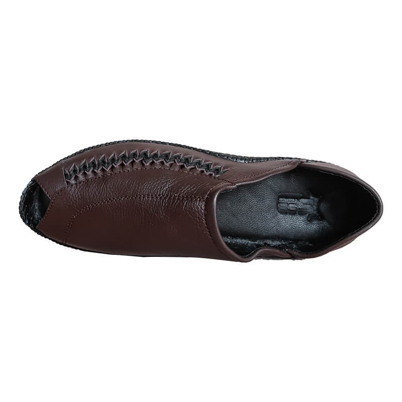 Chocolate Leather Slip-On Shoes SB-S188