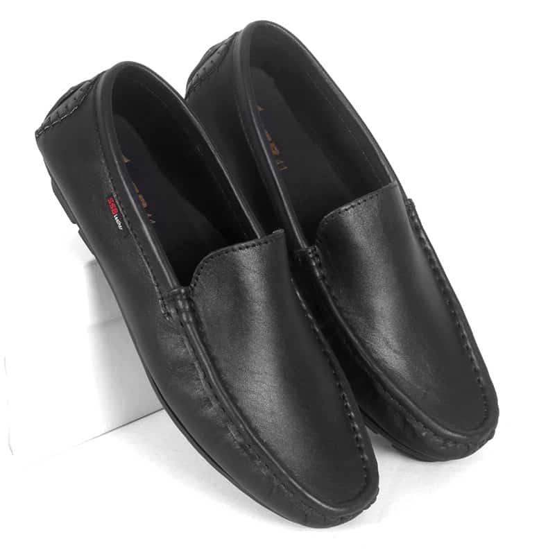 Black Leather Loafers Men's SB-S118