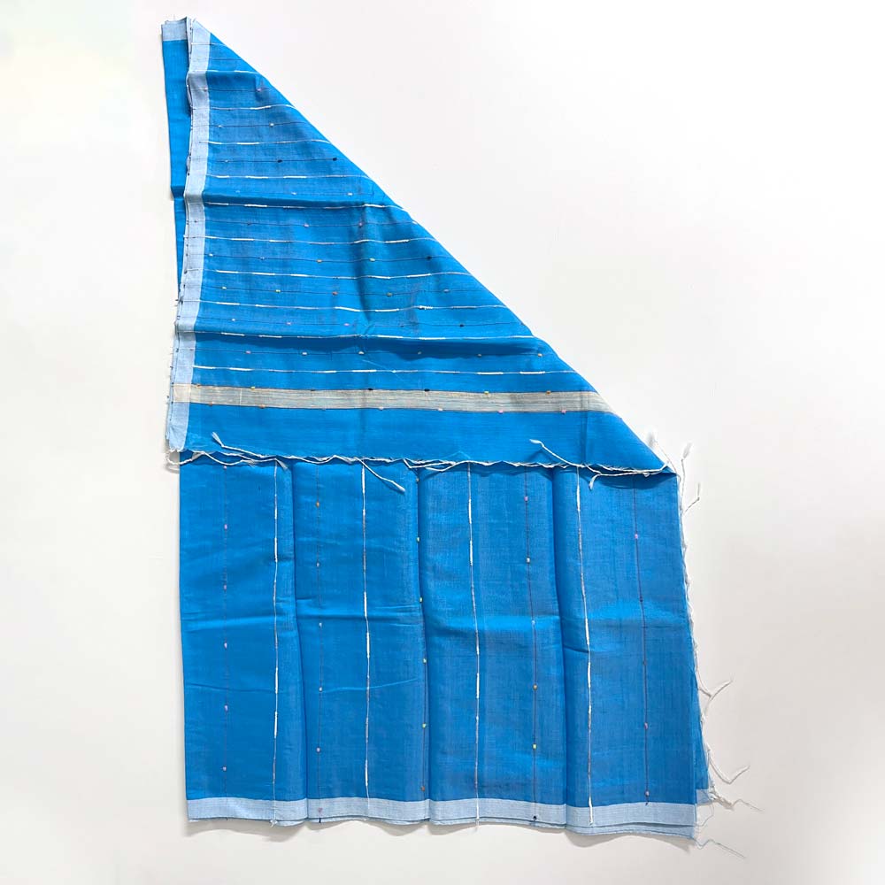Blue Half Silk Khesh Saree 1/3