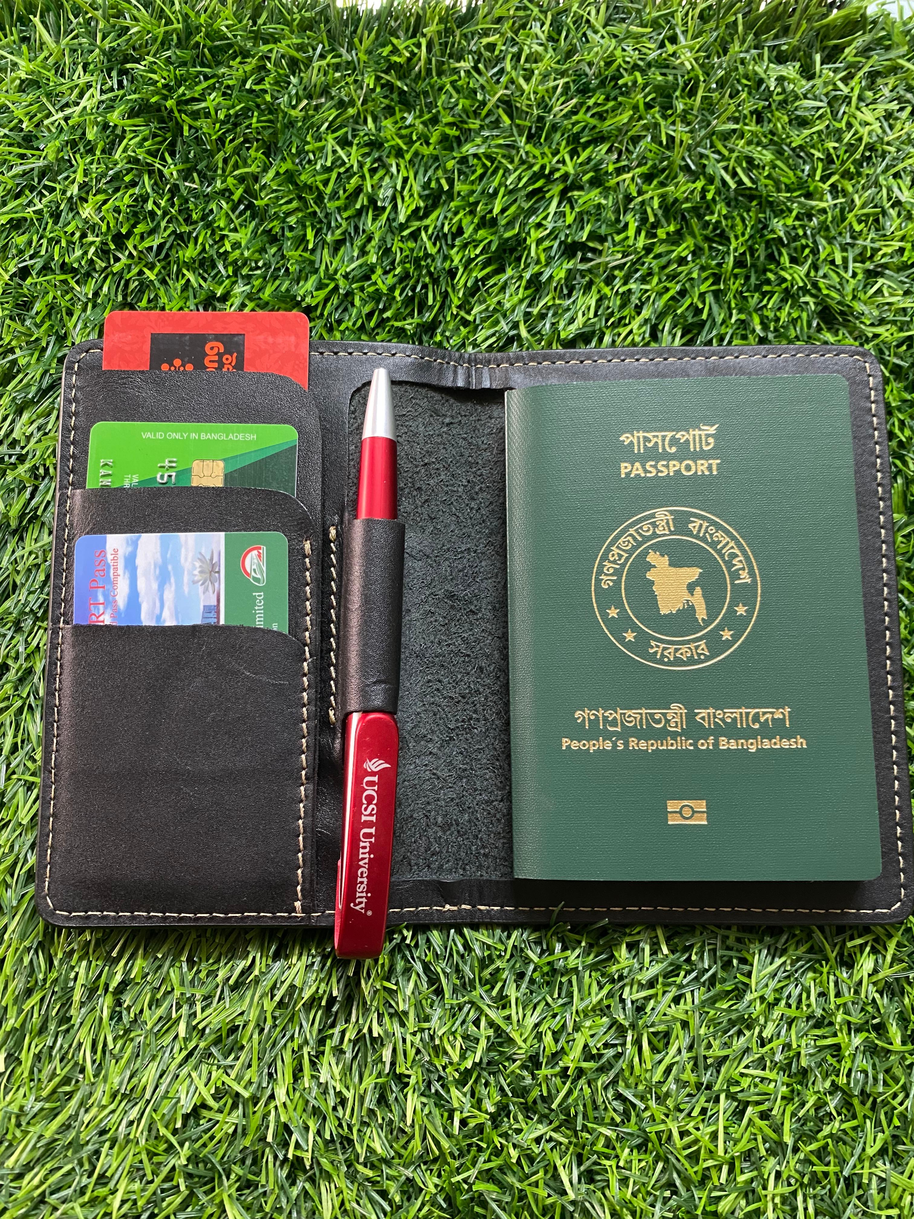 100% Pure Cow Leather Passport Holder and Card Wallet